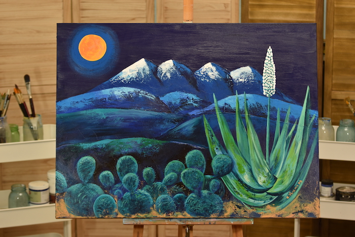 venema moon over desert acrylic on canvas