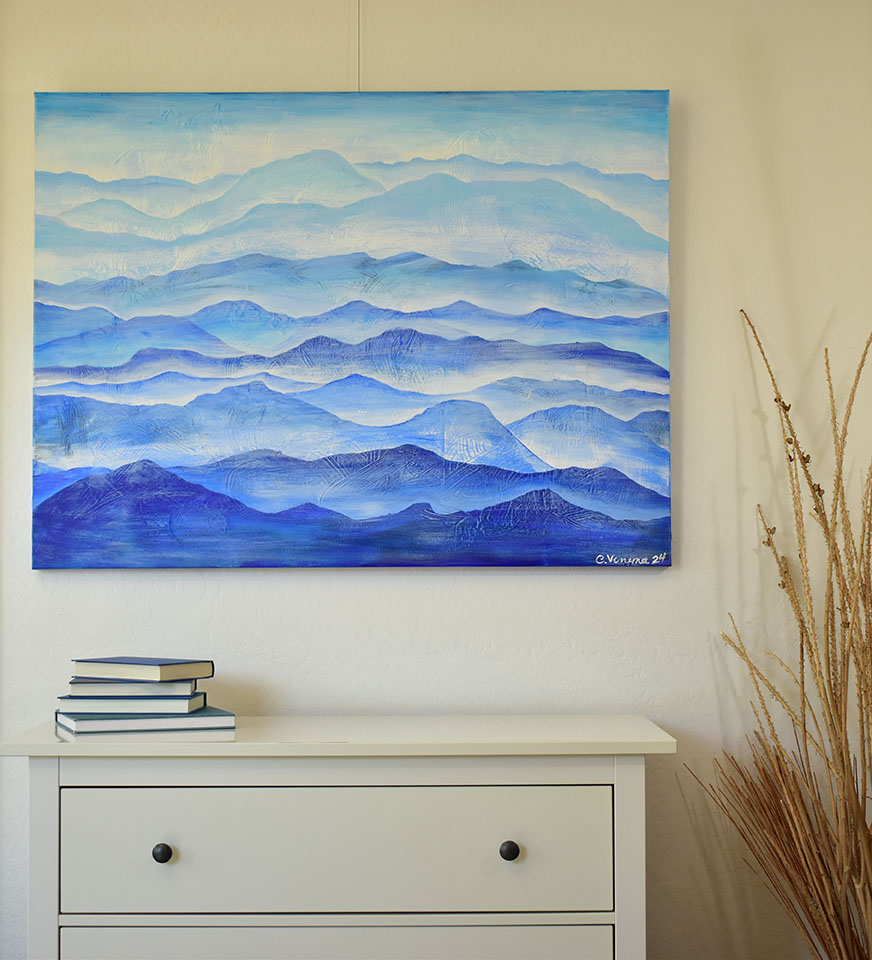blue mountains acrylic on canvas