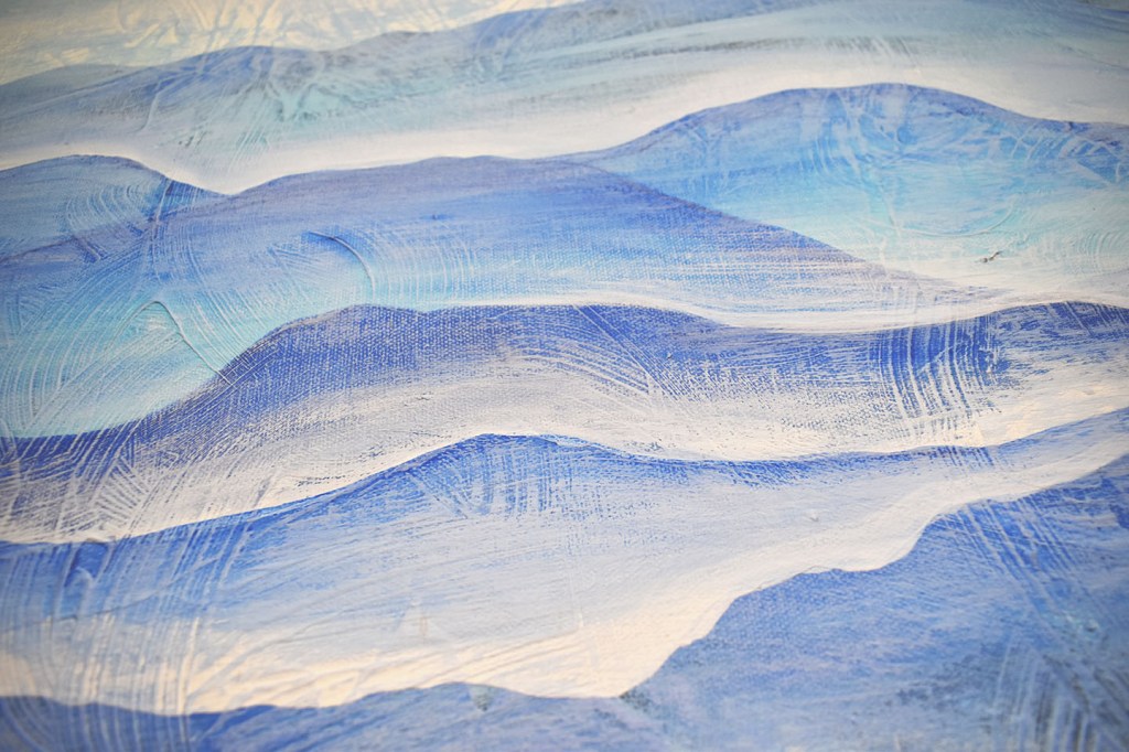blue mountain landscape acrylic on canvas