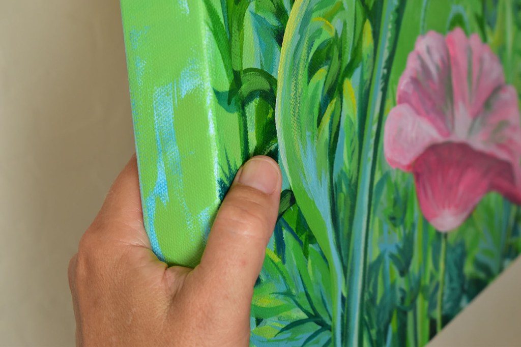 pink poppy acrylic on canvas