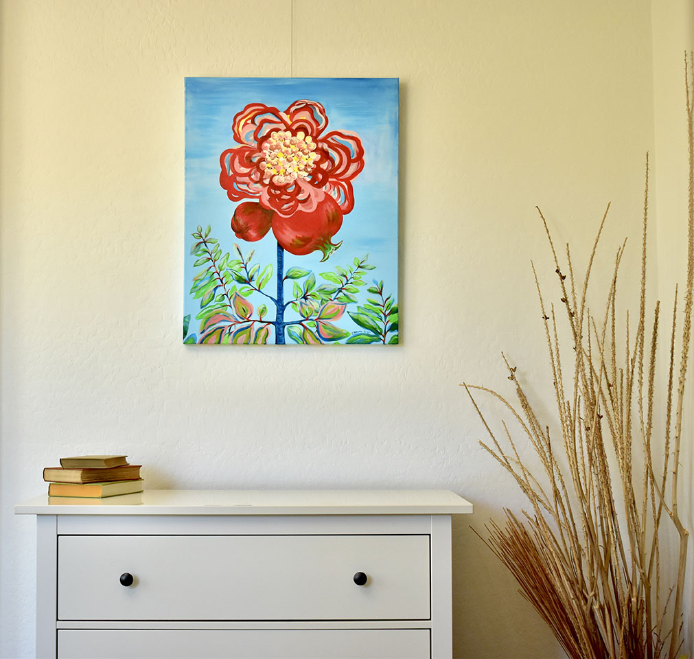 Pomegranate Blossom acrylic on canvas