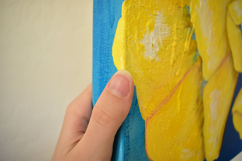 yellow flower acrylic on canvas