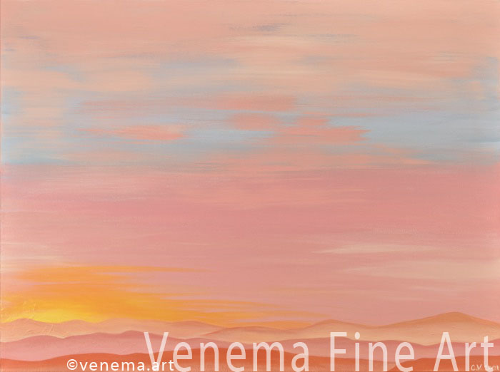 Acrylic fine art pink-horizon-venema painting - venema.art