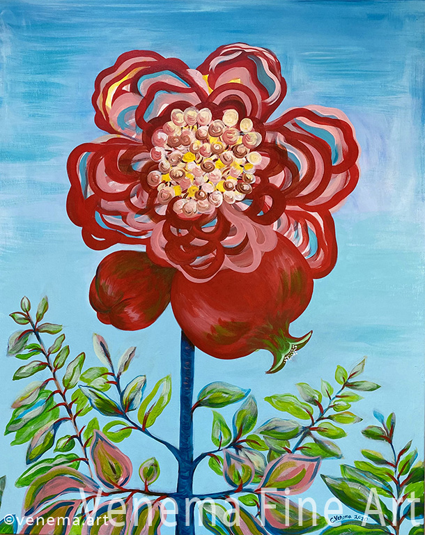 Pomegranate Blossom Venema Painting